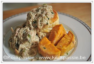 kookpassie.be - Vol au vent (1130) met zoete aardappel (6 min in microgolf in boterhamzakje)