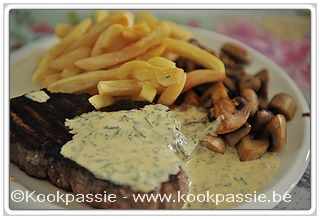 kookpassie.be - Filet pur met bearnaise, gebakken champignons en frietjes