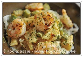 kookpassie.be - Curry de crevettes à l'ananas et aux asperges