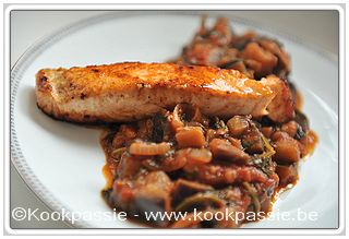 kookpassie.be - Gegrilde zalm met zachte spinazie (Pascale Naessens)