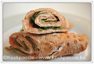 kookpassie.be - Wrap - Speltwraps met ricotta en gerookte zalm