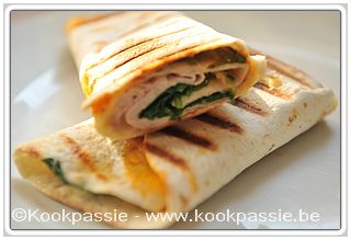 kookpassie.be - Wrap met hesp, kaas en spinazie