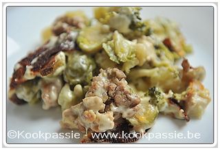 kookpassie.be - Broccoli en spruitjesovenschotel met kippengehakt (3 dagen)