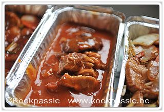 kookpassie.be - Merelbeke - Afhaalchinees - Lee Garden - 4 Lunch boxen, goed voor 2 dagen - 24€ - Babi Pangang (foto 30/10/21)