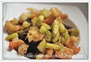 kookpassie.be - Scampi - Farfalle con scampi, zucchine e pistacchio