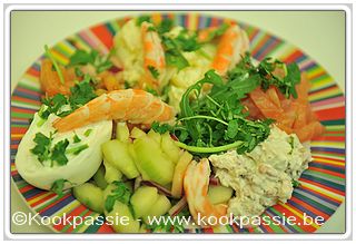 kookpassie.be - Visschotel met burata en rauwe groentjes