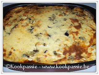 kookpassie.be - Pasta met aubergines, tomatensaus en bechamel 1/3