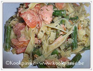 kookpassie.be - Groene asperges en gerookte zalm met woknoedels 1/2