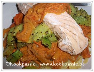 kookpassie.be - Zalm met diabolique saus, komkommer en courgette