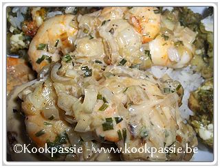 kookpassie.be - Scampi's met tonijn in een amarettosausje