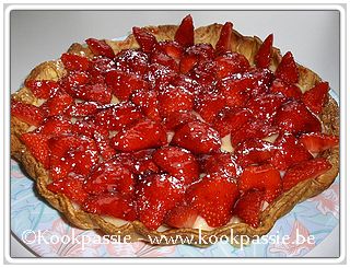 kookpassie.be - Aardbeien - Aardbeientaart met bakkersroom