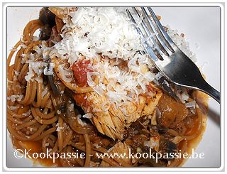 kookpassie.be - Spaghetti - Spaghetti met tonijn en aubergines