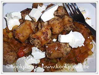 kookpassie.be - Groentenmix met kippenworst en feta