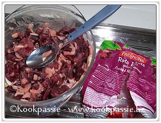 kookpassie.be - Rode bietjes (Lidl) met mosterd vinaigrette en ui