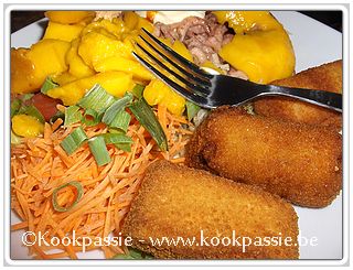 kookpassie.be - Garnaaltjes, garnaalkroket, frietjes en rauwe groenten