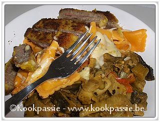 kookpassie.be - Groenten rest met Varkensorlof en Ravioli Rossi (die geen smaak had !!)