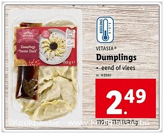 kookpassie.be - Dumplings - Goyza met eend (Lidl) met lenteui en chili saus 1/2