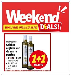 kookpassie.be - Griekse olijfolie bij Lidl - opgelet vervaldag - 04/2023 !!  - 1 + 1 : 1 l = 5,49 € 1/2