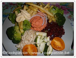 kookpassie.be - Prepare met frietjes en rauwe groenten