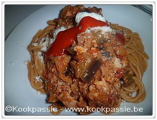 kookpassie.be - Spaghetti - Spaghetti met tonijn en aubergines (2 dagen)