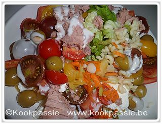 kookpassie.be - Griekse sla met tomaatjes uit tuin