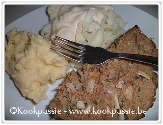 kookpassie.be - Fricandon met bloemkool, puree en bechamelsaus