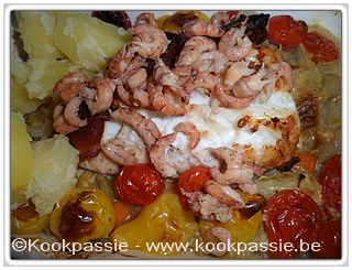kookpassie.be - Lotte met venkel, prei en wortel in de oven en gekookte aardappelen