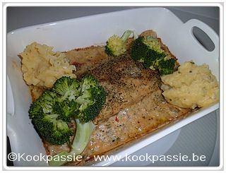 kookpassie.be - Zalm met broccoli en puree