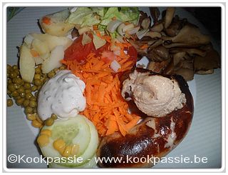 kookpassie.be - Witte worst met MP groentjes en yoghurtsausje
