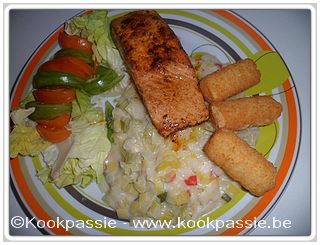 kookpassie.be - Zalm - Gebakken zalm met prei in bechamelsaus