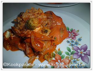 kookpassie.be - Restje Vispannetje : wortel, broccoli, kreeftenfond, tomatensoep, zalm en mosselen