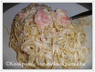 kookpassie.be - Zalm met ei, room, parmezaan en kruidenkaas