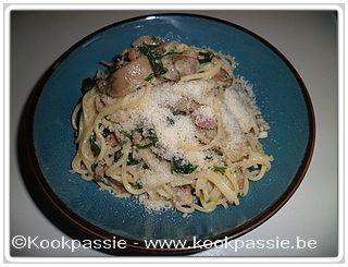 kookpassie.be - Pasta carbonara met spinazie (2 dagen)