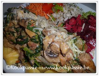 kookpassie.be - Merguez met champignons en spinazie