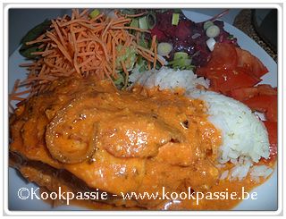 kookpassie.be - Rest Kipfilet met rijst en rauwe groenten