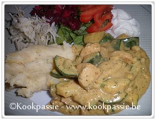 kookpassie.be - Kip - Kip met courgette in kerrieroomsaus