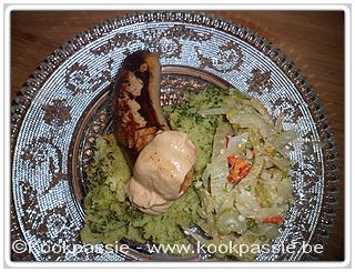 kookpassie.be - Gestoofde venkel (1071) met broccolipuree en witte worst