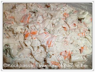 kookpassie.be - Surimi met verse kaas, dille en basilicum