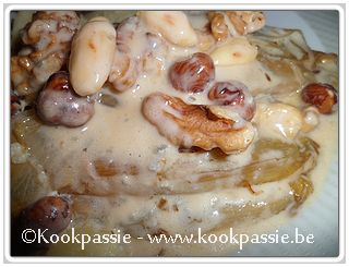 kookpassie.be - Witloof - Endives caramélisées au bleu et noix