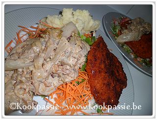 kookpassie.be - Snitzel met witloof en rauwe groenten