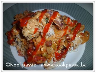 kookpassie.be - Groentenschotel met pittavlees en rijst