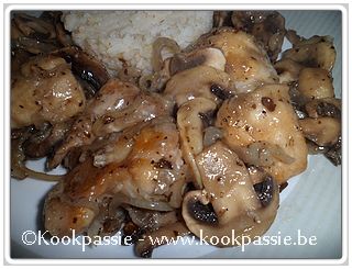 kookpassie.be - Kip - Parmesan chicken with mushroom wine sauce