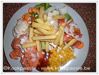 kookpassie.be - Preparé met frietjes en rauwe groenten