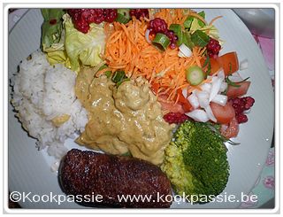 kookpassie.be - Paardesteak met rauwe groenten en restje van aardappelen voor Koen en restje rijst voor Martine