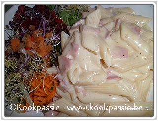 kookpassie.be - Macaroni - Macaroni met kaas en hesp