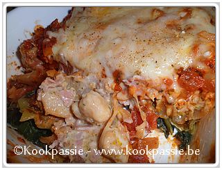 kookpassie.be - Lasagne - Cannelloni (Lasagne) met kip en ham