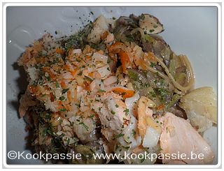 kookpassie.be - Spaghetti - Spaghetti met champi-wokmix en vis