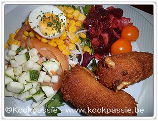 kookpassie.be - Kreeftkroket met rauwe groenten