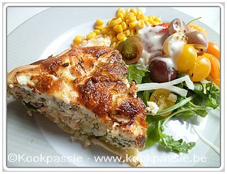 kookpassie.be - Tarte au saumon, courgettes et feta