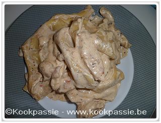 kookpassie.be - Tortellone gigante boschampignons & truffel (Makro) met Boursin Cuisine light - look & fijne kruiden en gebakken kip